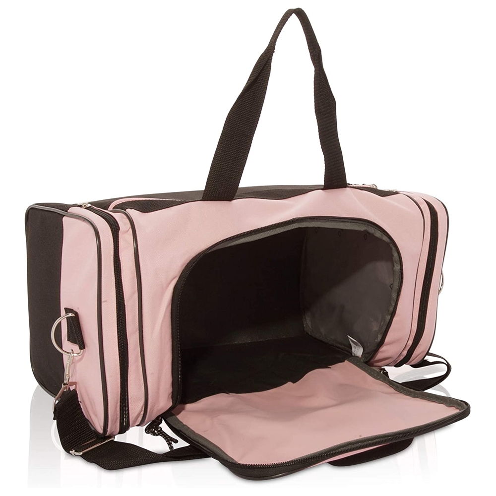 Open View of Pink & Black Duffle Bag – Spacious Main Compartment for Gear & Essentials